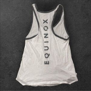 Luxury gym EQUINOX muscle tank top white grey Athleisure workout shirt small